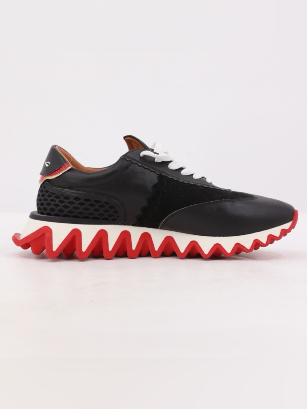 Christian Louboutin Loubishark Sneakers Black, White & Red Men's Zigzag Sole 12 - Picture 12 of 16